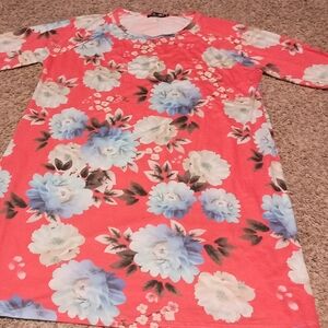 Women's Glitzy Girlz Shirt Dress Size 3XL Color Orange Floral Beautiful Big Girl